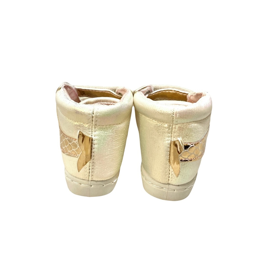 Mermaid Glitter Gold Pink High-Top Sneakers - Picture 11 of 14